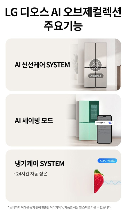 LG전자 디오스 AI 오브제컬렉션 870L 상냉장 하냉동 프리스탠딩 4도어 냉장고 방문설치 T876MEE012 이미지 3